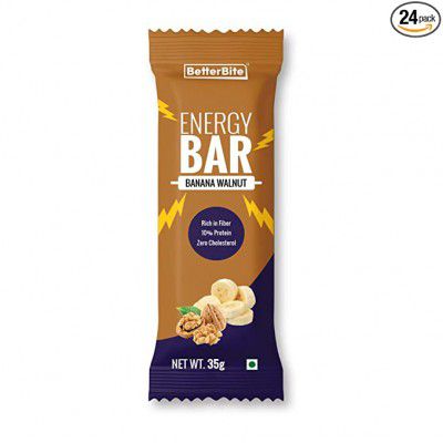 BetterBite Banana Walnut Energy Bar 35gm (Pack of 24)