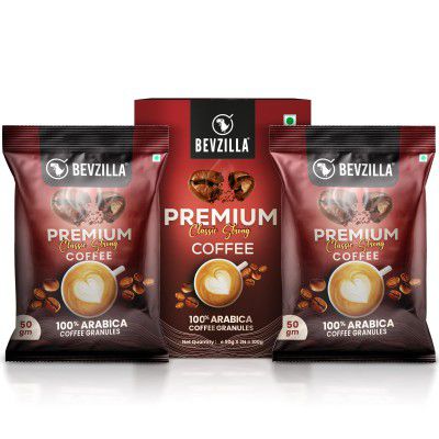 Bevzilla 100 Grams (50 Gm X 2 Bags) Classic Strong Coffee Powder | Make 50 Cups| Strong Coffee| Classic Coffee| Espresso, Latte & Cappucino| Hot & Cold Coffee