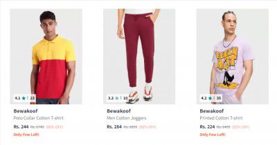  Bewakoof Clothing Upto 86% Off