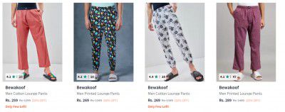 Bewakoof Men Nightwear upto 80% Off