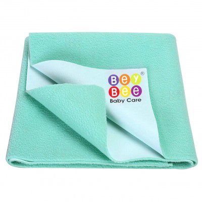 BeyBee Instadry Anti-Piling Fleece Extra Absorbent Quick Dry Sheet for New Born Babies, Small size 50x70cm, Sea Green