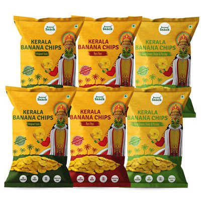 Beyond Snáck Natural Kerala Banana Chips Healthy and Delicious Flavoured Snacks- No Hand Touch- 3 Flavours 600gms