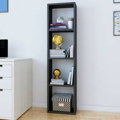 Bharat Lifestyle Merapi Engineered Wood Open Book Shelf  (Finish Color - Wenge, Knock Down)