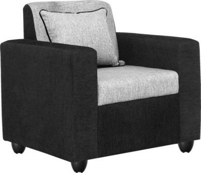 Bharat Lifestyle Tulip Fabric 1 Seater Sofa (Finish Color - Black Grey, DIY(Do-It-Yourself))