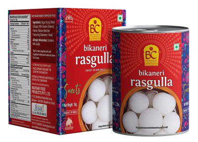 Bhikharam Chandmal - Indian Sweets Rasgulla - Bikaneri Rasgulla Sweet Mithai Tin 1kg (Pack of 1)