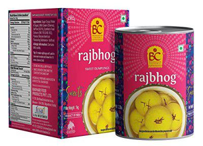 Bhikharam Chandmal Rajbhog Tin Sweets - 1 Kg - Kesar Falvoured - 10 Pieces (Big Size)