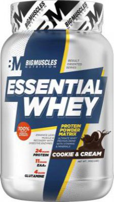 BIGMUSCLES NUTRITION Essential Whey Protein | 24g Protein with Digestive Enzymes, Vitamin & Minerals Whey Protein  (1 kg, Cookie & Cream)