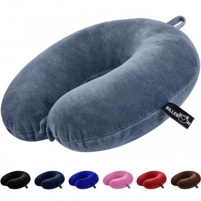 Billebon Premium Neck Pillow for Travelling Airplane Travel Pillow Comfortable Head Rest Neck Holder Pillow with 30 Years Warranty (Grey)