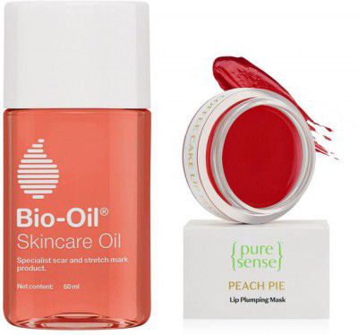 Bio-Oil Moisturize Duo (Original Body Oil 60ml + Peach Pie Lip Plumping Mask 5g)  (65 ml)