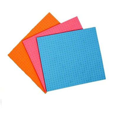 Biodegradable Kitchen Cleaning Cellulose Sponge Wipes (Multicolor) (3 Pic Only)