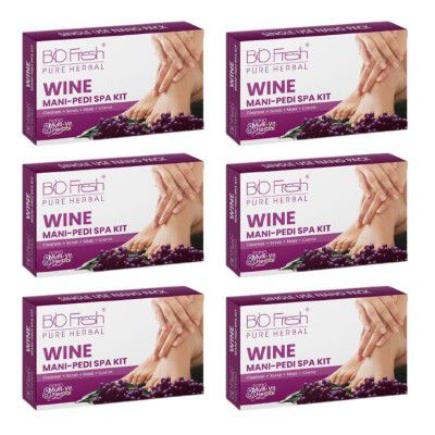 BIOFRESH Herbals Manicure Pedicure Spa Kit with Wine for Soothing and Refreshing Hand & Foot Care Kit with Multi-Vitamin Herbal Extracts for Soft Healthy Skin