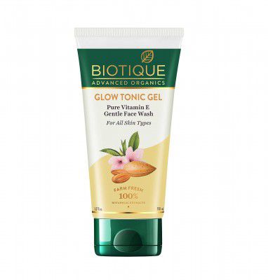 Biotique Advanced Organics Glow Tonic Gel Pure Vitamin E Gentle Face Wash, 150ml