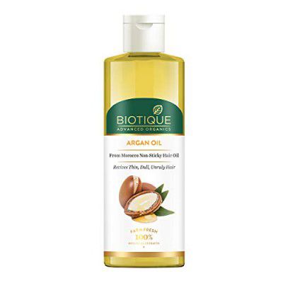 Biotique Argan Hair Oil from Morocco Non Sticky Hair Oil , 200 ml | Frizz - Free & Stonger Hair , Daily Nourishment | SLS & Paraben Free