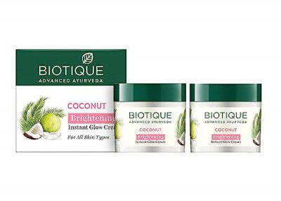 Biotique Bio Coconut Whitening and Brightening Cream for All Skin Types, 50g (Pack of 2)