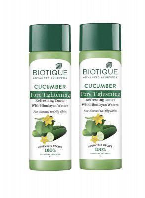 Biotique Bio Cucumber Pore Tightening Toner, 120ml (Pack of 2)