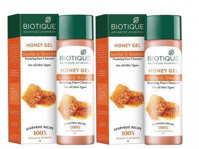 Biotique Bio Honey Gel Refreshing Foaming Face Cleanser, 120ml (Pack Of 2)