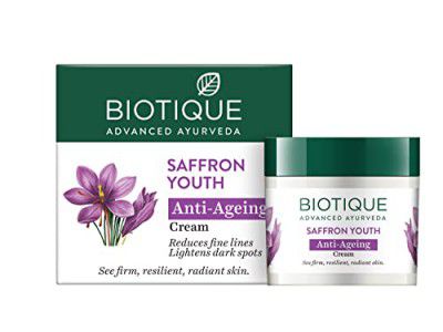 Biotique Bio Saffron Dew Youthful Moisturizer Cream | Protects Skin Cells | Prevents Ageing And Retains Youthful Glow | 100% Botanical Extracts | Suitable For All Skin Types | 50G