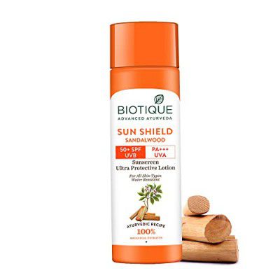 Biotique Bio Sandalwood Sunscreen Ultra Soothing Face Lotion, SPF 50+ |Ultra Protective Lotion| 190ml