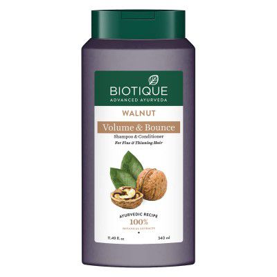 Biotique Bio Walnut Bark Volumizing Shampoo for Fine & Thinning Hair, 340 ml