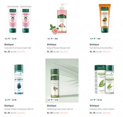 Biotique Combo Products Minimum 65% Off Start at Rs 80