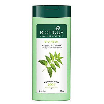 Biotique Fresh Neem Anti Dandruff Shampoo and Conditioner | Controls Dandruff | 180ml