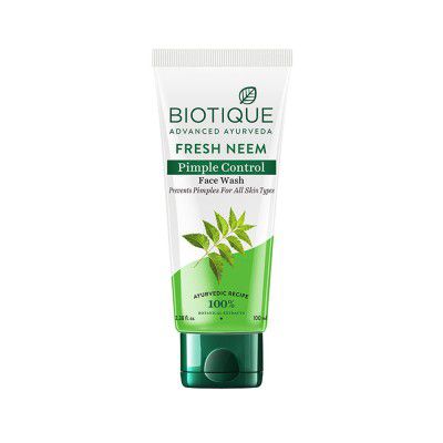 Biotique Fresh Neem Pimple Control Face Wash Prevents Pimples 100ml