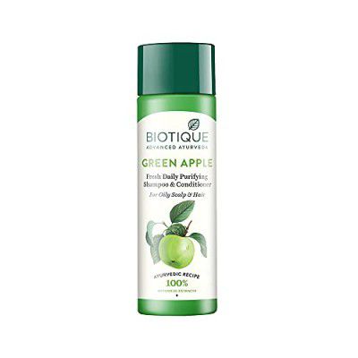 Biotique Green Apple Shine & Gloss Shampoo & Conditioner| Promotes Healthy, Shiny and Glossy Hair | 120ml