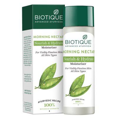 Biotique Morning Nectar Flawless Skin Moisturizer l Prevents Dark spots, Blackheads and Blemishes l Visibly Flawless Skin l Nourishes and Hydrates Skin l All Skin Types l 190ml