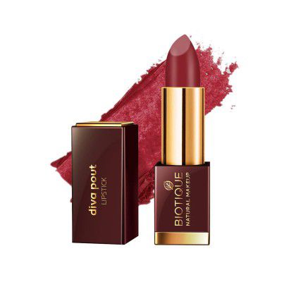 Biotique Natural Makeup Matte Diva Pout Lipstick - Flaming Desire, 4g