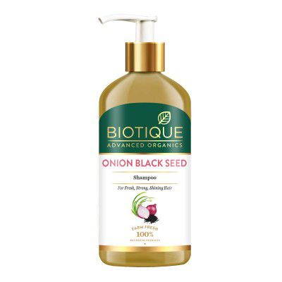 Biotique Onion Black Seed Shampoo For Fresh, Strong and Shining Hair, 300 ml | Hair Fall Control, Hair Strengthening