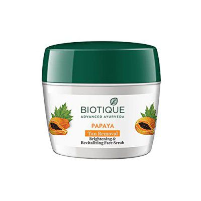 Biotique Papaya Tan Removal Brightening & Revitalizing Face Scrub | Suitable for All Skin Types | 235g