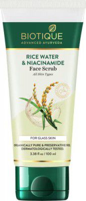 Biotique Rice Water & Niacinamide Deep Cleanse Gel Face Scrub | For Men & Women- 100ml