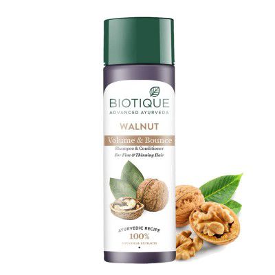 Biotique Walnut Volume & Bounce Shampoo & Conditioner For Fine & Thinning Hair, 190ml