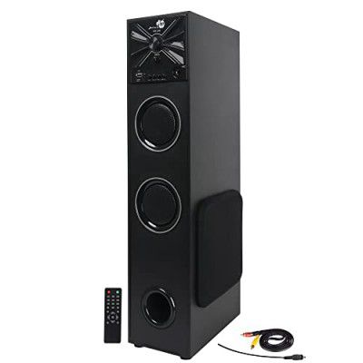 BLACK BEE BBTS-2100 60W Bluetooth Tower Speaker Wooden Cabinet 5.25" Subwoofer Echo Sound Control Full Control Remote Led Display USB FM Party Speaker Home Theatre Extreme bass Karaoke Support.