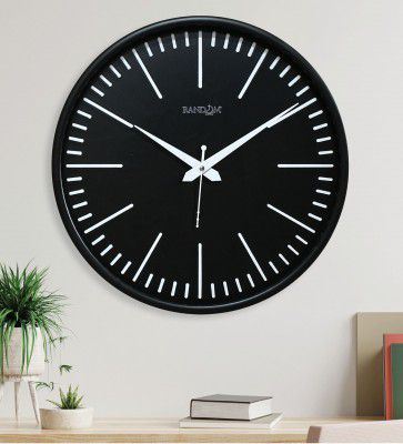 Black Plastic 12-Inch Embossed Silent Numbers (Quartz Movement) Wall Clock