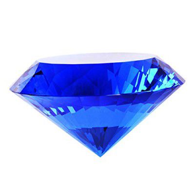 Blue Crystal Glass Diamond Shaped Decoration 60mm Jewel Paperweight, Gift Decoration Idea for Christmas, Thanksgiving and Birthday