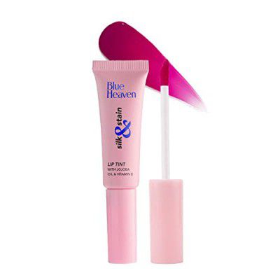 Blue Heaven Silk & Stain Lip Tint, Raspberry Love, 8ml, With Jojoba Oil & Vitamin E, Long Lasting, Non Sticky, Transfer Proof Formula, Natural Finish