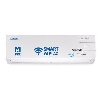 [Extra ₹5500 OFF] Blue Star 1.5 Ton 5 Star Smart Wi-Fi Inverter Split AC with (Copper, Convertible 5 in 1 Cooling, Dust Filter, Blue Fins, Self Diagnosis, 2024 Model, IC518YNURS, White)