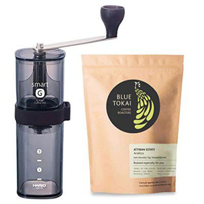 Blue Tokai Coffee Roasters Attikan Estate (Medium Dark Roast) - 250 Gm (Whole Beans) with Coffee Mill Smart G Manual Grinder