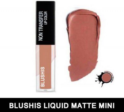 BLUSHIS Non Transfer Sensational Liquid Matte Mini Lip Colour Nude  (Nude, 4 ml)