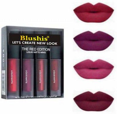 BLUSHIS nsta Beauty Sensational Liquid Matte Lipsticks 4 Piece Combo Pack Of 4  (Multicolour, 16 ml)