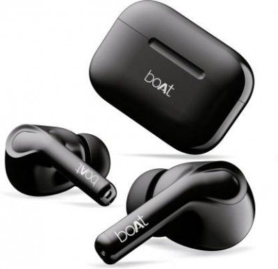 boAt Airdopes 161/163 with ASAP Charge & 40 HRS Playback Bluetooth Headset  (Pebble Black, Active Black, True Wireless)