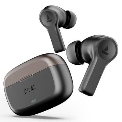 boAt Airdopes Flex 454 ANC TWS in-Ear Earbuds with Smart Features, ANC, 60HRS Playback, Low Latency, Quad Mics, Multi Point Connectivity, ASAP Charge(Gunmetal Black)