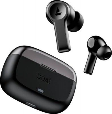 boAt Airdopes Flex 454 ANC w/32dB ANC, Multi Point Connectivity & Smart Features Bluetooth Headset  (Gunmetal Black, True Wireless)