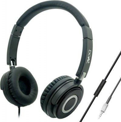 boAt BassHeads 900 Wired Headset  (Carbon Black, On the Ear)