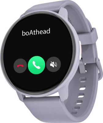 boAt Lunar Connect with ENx Technology for BT Calling & 1.28 HD Round Display Smartwatch  (Cool Grey Strap, Free Size)