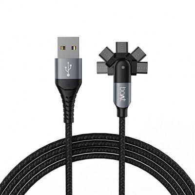 boAt Micro Axis 1.5 m Cable with Rotating Connector, 3A Fast Charging