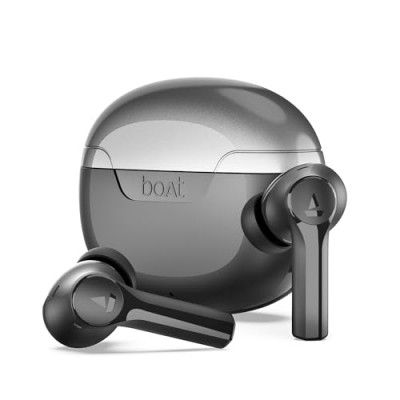 boAt Newly Launched Airdopes 300 TWS in Ear Earbuds w/ 4 Mics AI-ENx™, Spatial Audio, 50 hrs Playtime, Multipoint Connection, ASAP™ Charge, Beast™ Mode, Hearables App Support(Gunmetal Black)