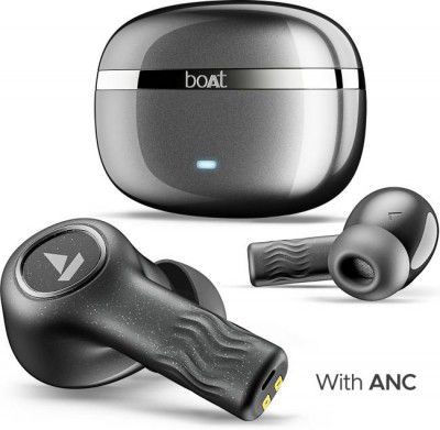 boAt Nirvana Ion 32dB Active Noise Cancellation, 120HRS, Bionic Mode, HIFI5 Bluetooth Headset  (Crystal Black, True Wireless)