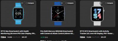 Boat, Noise, Fire-Boltt smartwatch from ₹594